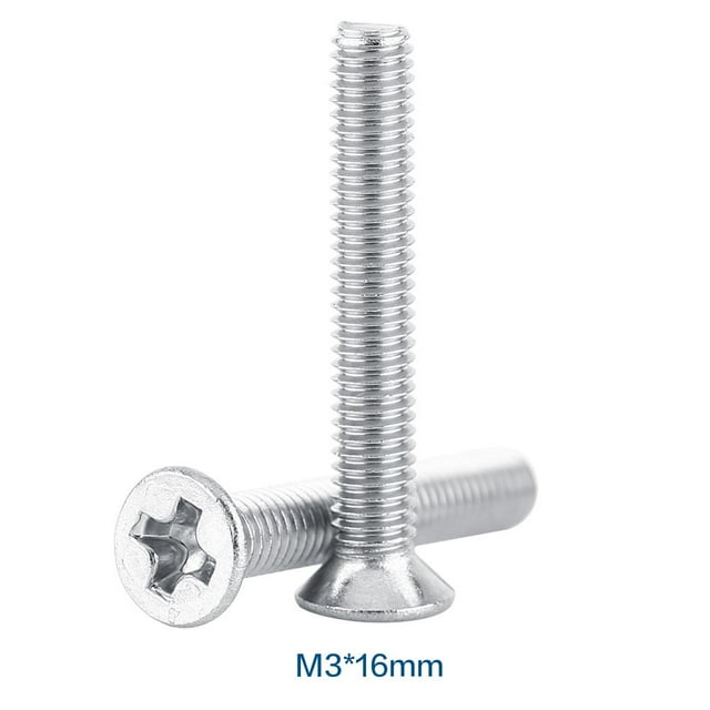 Qiilu Machine Screw,100Pcs/Bag 9Types M3 Flat Head Stainless Steel SS304 Machine Countersunk Screw Bolt Fastener, Repair Tool Accessory
