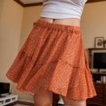 thumbnail image 2 of Women's Shorts Wide Leg Low Rise Lace Mini Skirt Pleated Ruffle Skirt Flowy Asymmetrical Underskirt Fairy Half Skirt Loose High Waisted Short S-L, 2 of 7
