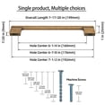 thumbnail image 3 of Goo-Ki 6-Pack 6.3''Hole Center Antique Bronze Solid Cabinet Handles Vintage Brass Drawer Handles, 3 of 5