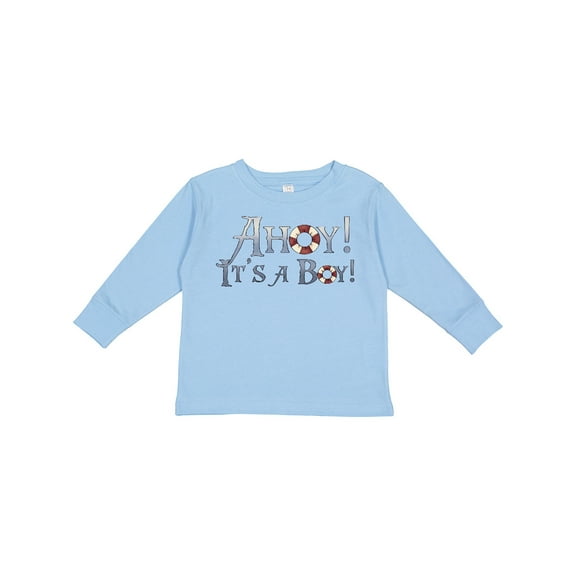 Inktastic Ahoy It's a Boy Boys Long Sleeve Toddler T-Shirt