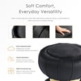 thumbnail image 6 of Furniture of America Rigi Modern 15" Velvet Fabric Round Stool, Black, 6 of 10