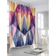 thumbnail image 3 of Fsddascl Geometric Shower Curtain Set - 66" x 72" Washable Bathtub Curtain with 12 Hooks, Vintage Colorful Abstract Art Waterproof Fabric Stall Shower Curtains for Bathroom/Bathtub Décor, 3 of 6