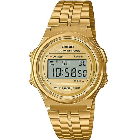 Casio Vintage A171WEG-9AEF Unisex Digital Watch – Gold-Tone Round Face