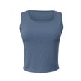 thumbnail image 5 of RYRJJ Women's Summer Square Neck Tank Tops Workout Cropped Ribbed Summer Camisole Slim Fitted Basic Sleeveless Shirts(Blue,L), 5 of 6