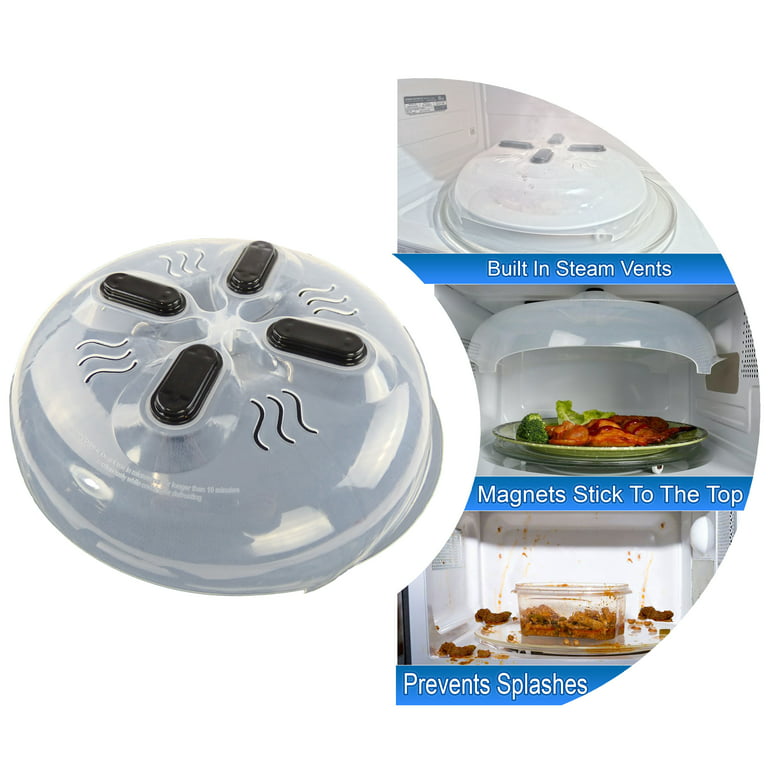 Clear Magnetic Microwave Cover With Steam Vents - Anti-splatter
