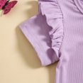 thumbnail image 4 of Two Piece Sets for Girls Size 1-5 Cute Going-Out Outfits Toddlers Kids Solid Color Ruffle Short Sleeve Tops and Pants Suits Set Summer, 4 of 8