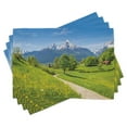 thumbnail image 1 of Ambesonne Nature Place Mats Set of 4, Wild Flowers in Alps, Standard Size, Yellow Green, 1 of 6