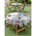 thumbnail image 4 of Outdoor Tablecloth with Umbrella Hole for Patio/Picnic/Party/Camping, Coastal Jellyfish Waterproof Table Cloth Round Cover Washable, Summer Beach Nautical Ocean Coral Seahorse (Dia 60"), 4 of 8