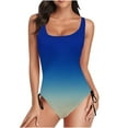 thumbnail image 2 of VgaVtl Women One Piece Swimsuits Bathing Suits for Women Plus Size Gradient Print Push up Party Lace up Swimsuits,Blue L, 2 of 6