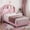 Pink, variant on Twin Bed Frame Upholstered Velvet Princess Platform Bed for / with Wingback, Bookcase Headboard & LED Lights, No Box Spring Needed, Noise-Free, Easy Assembly, Beige