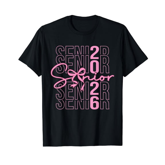 Senior 2026 Class of 2026 Coquette Pink Bow Graduation 2026 T-Shirt
