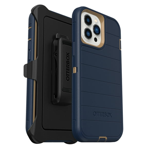 OtterBox iPhone 13 Pro Max & iPhone 12 Pro Max (Only) - Defender Series Pro Case - Blue Suede Shoes - Holster Clip Included - Screenless Edition - Non-Retail Packaging