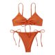 thumbnail image 1 of Conjunto de bikinis de traje de baño para mujer, parte superior de bikinis con cordón y parte inferior lateral con lazo ajustable, conjunto de trajes de baño de dos piezas, 1 of 5