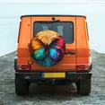 thumbnail image 6 of Naloa Vibrant Rainbow Butterfly A PVC Leather Spare Tire Wheel Cover Spare Tire Cover, for Car Truck SUV Camper Trailer Universal Fit(14-17in)-16 inch, 6 of 6