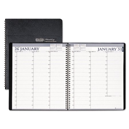 Doolittle Professional Planner - House of Doolittle Two-Year Professional Weekly Planner, 15-Min. Appts., 8-1/2 x 11, Black, 2018-2018 - HOD272002