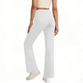thumbnail image 4 of Womens Casual Work Dress Pants Wide Leg Yoga Pants Lounge Slacks Trousers High Waist Comfy Loose Trousers with Pockets White, 4 of 8