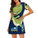 thumbnail image 1 of Disketp Dino Playing Roller Skate para Camisón Corto de Manga Corta para Mujeres, Camisón Cómodo con Escote Redondo, Bonito y Confortable, 1 of 6