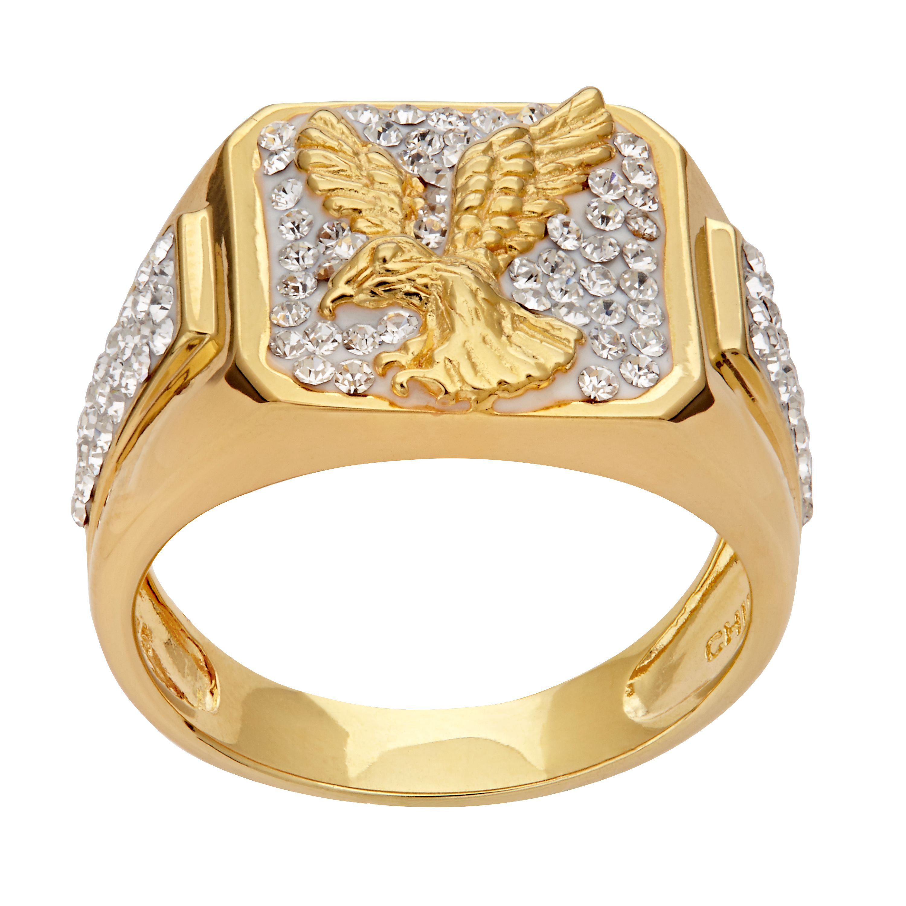 Brilliance Fine Jewelry Crystals Eagle Ring in Sterling Silver and 18K