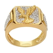 Brilliance Fine Jewelry Crystals Eagle Ring in Sterling Silver and 18K Gold Plate,Size 11