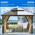 thumbnail image 5 of Dextrus 10' x 12' Hardtop Gazebo, Aluminum Frame and Galvanized Steel Double Roof, 5 of 5