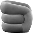 thumbnail image 4 of Meridian Furniture Fauteuil d'Appoint en Velours Gris Roxbury, 4 of 14