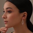 thumbnail image 2 of LeCalla 925 Sterling Silver Drop Earring for Women French Wire Linear Drop Dangle Earrings 40MM, 2 of 6