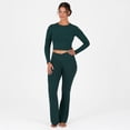 thumbnail image 5 of YITTY Active Women's UltraLuxe Long Sleeve Cropped Workout Top, Athleisure, 4-Way-Stretch, Everpine, 3X, 5 of 6