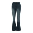 thumbnail image 2 of Douhoow Women Jeans Low Rise Skinny Flared Trousers Retro Denim Pants, 2 of 9