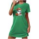 thumbnail image 1 of Camisón corto de talla grande para mujer, camisón de manga corta con estampado de pecho a la moda, camisón para mujer, 1 of 2