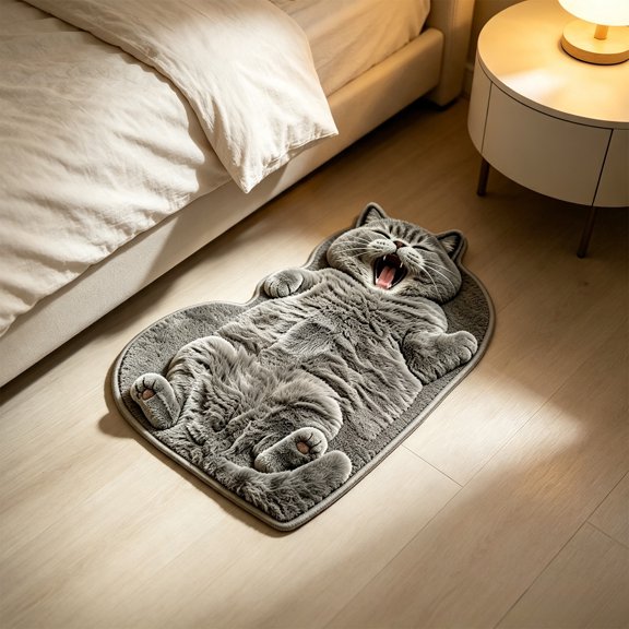Cute Cat Shaped Rug,Super Soft Absorbent Non Slip Floor Mat for Front Door Bathroom Kitchen Indoor Home Decor,15.7"x23.6"