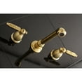 thumbnail image 2 of Kingston Brass KS7127GL 8-Inch Center Wall Mount Bathroom Faucet, Brushed Brass, 2 of 5