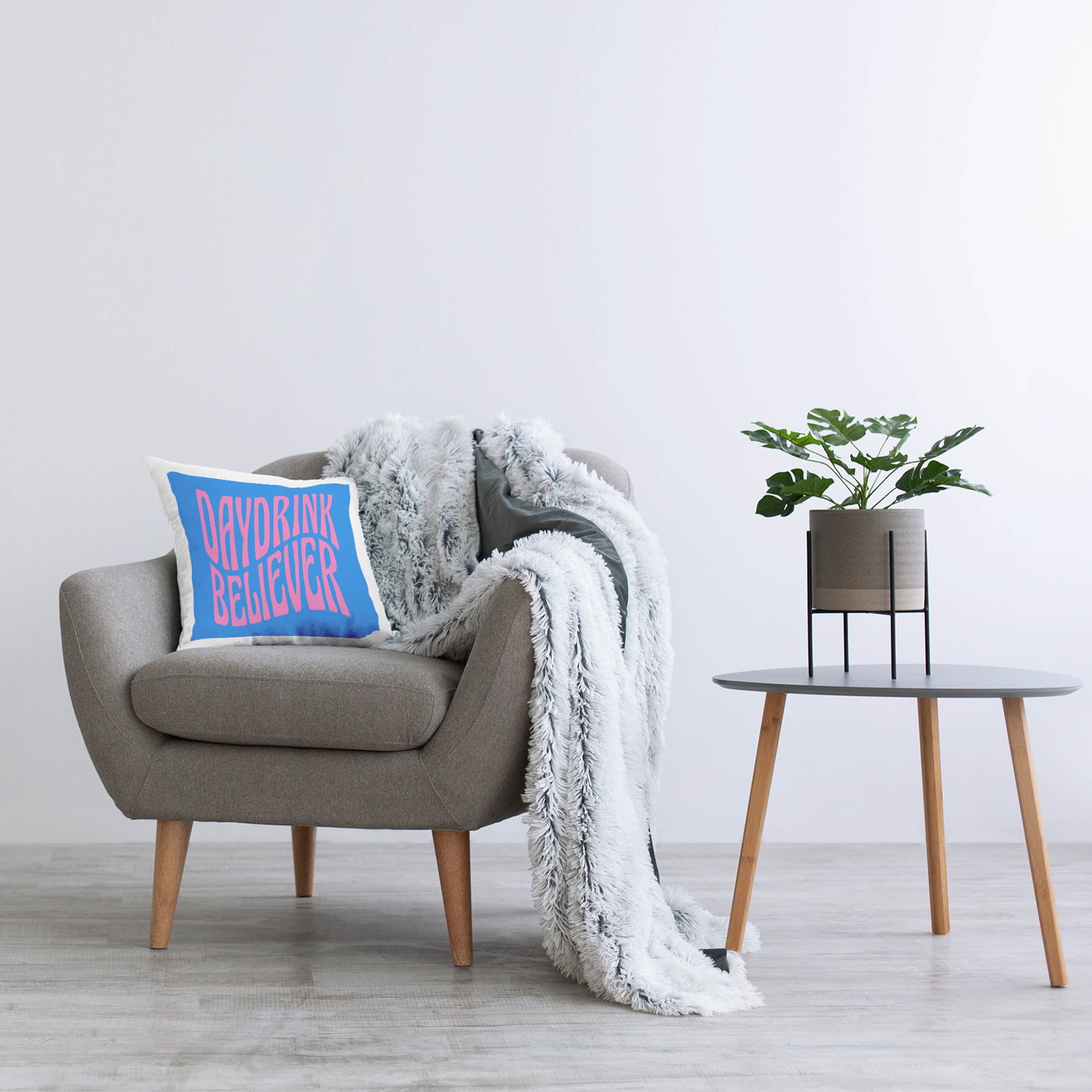 Stupell Industries Daydrink Believer Summer Phrase Printed Throw Pillow Design by lulusimonSTUDIO