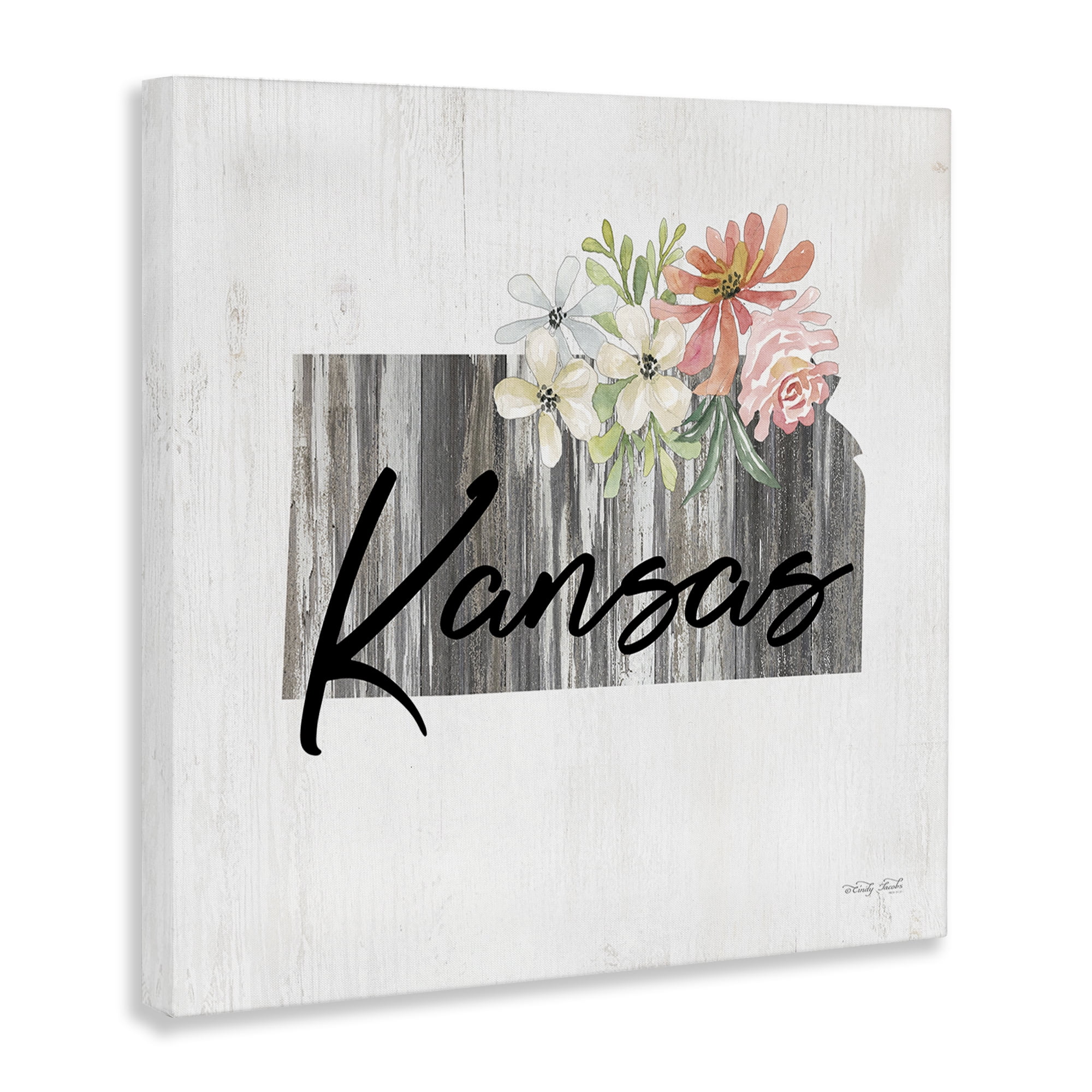Stupell Industries Shabby Chic Kansas Botanical & Floral Painting Gallery Wrapped Canvas Art Print Wall Art, 36 x 36