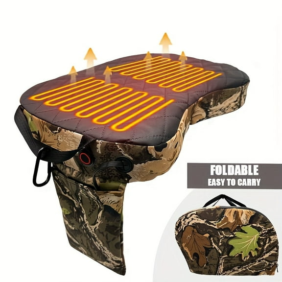Portable USB Heating Hunting Seat | Foldable & Lightweight for Tree Stand, Ice Fishing & Camping | Outdoor Comfort Gear | Perfect Gift for 2026