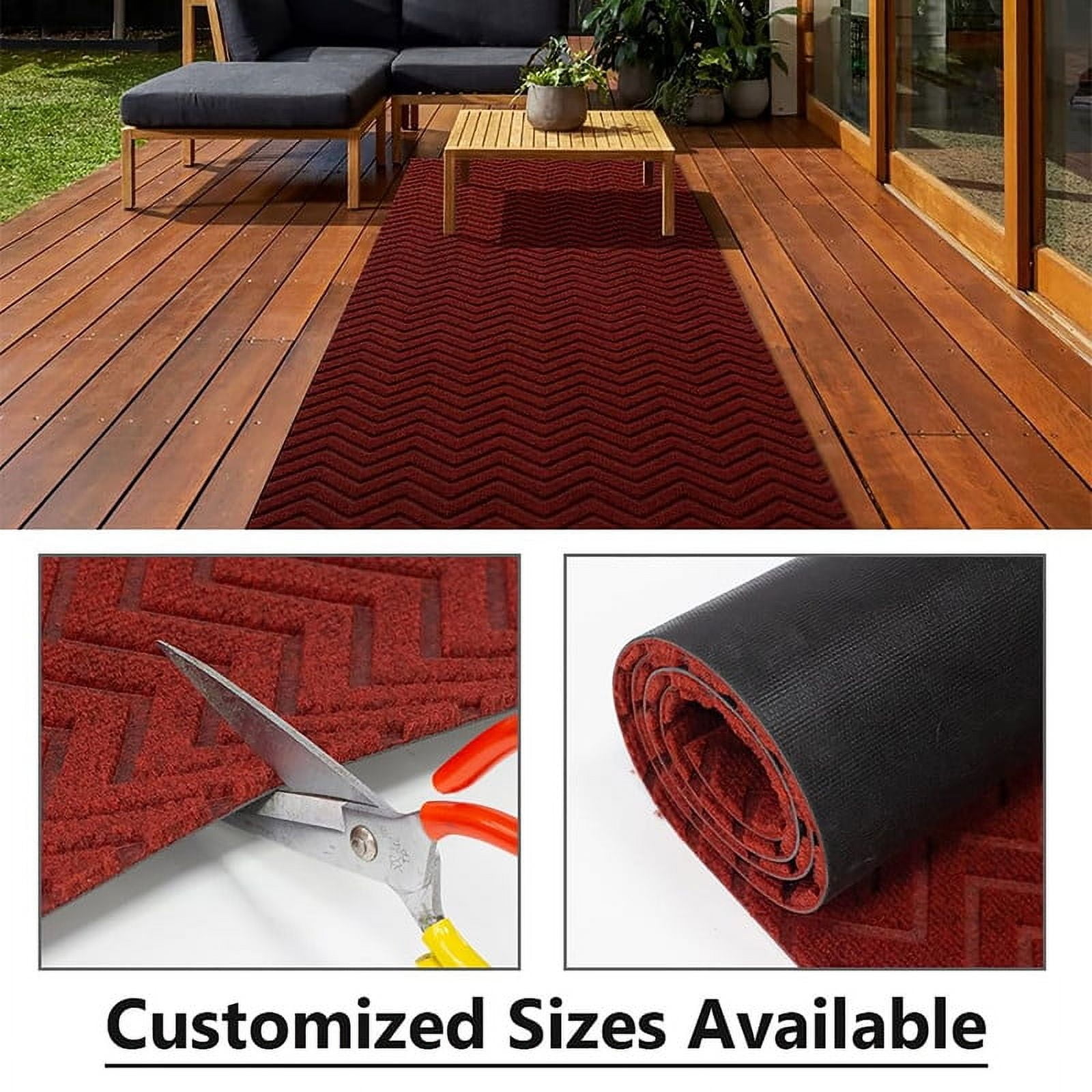 Goasis Lawn 4' x 20' Red Runner Rug Indoor Non Slip Carpet for Entryway Kitchen Laundry Garage
