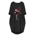 thumbnail image 1 of Vestido de manga larga para mujer Vestido informal con cuello redondo y estampado navideño Fridja nbo3085, 1 of 3