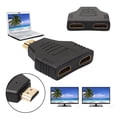 thumbnail image 1 of Portátil 1080P compatible con HDMI macho a 2 hembra 1 en 2 salidas divisor adaptador protector, 1 of 7