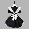 thumbnail image 4 of IUYRTFE Women's Classic Maid Cosplay Dress Ruffle Trim Bow Detail Vintage Style Costume Set, 4 of 8