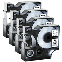 GREENCYCLE 4PK Compatible for DYMO D1 Label Tape 45020 12mm 7m White on Clear for LabelManager LabelPoint LabelWriter Label Maker