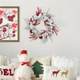 thumbnail image 5 of 35CM Christmas Wreath for Front Door Artificial Snow Flocked Wreath with Red Berries Red White Flowers Gold Balls Small Wreath for Fireplace Windows Wall Table Centerpiece Xmas Holiday Decor, 5 of 6