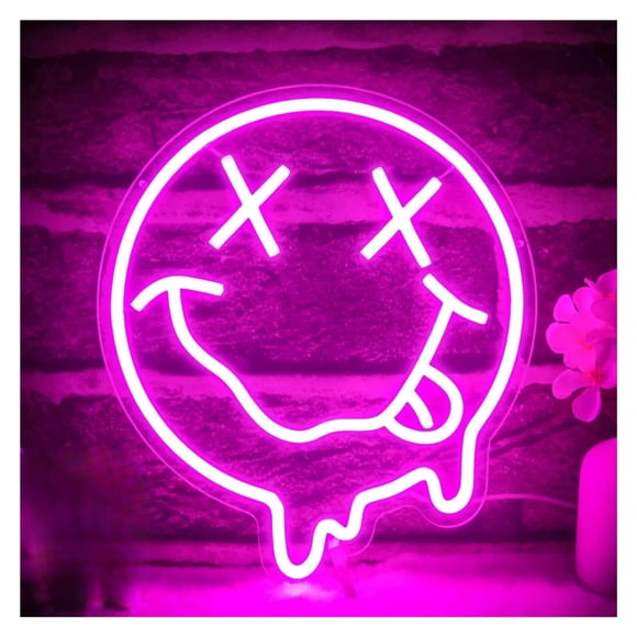 Melted Smile Neon Signs LED Sign For Wall Decor Neon Light Signs For Kids Room Party Illuminated 32cmx28cm