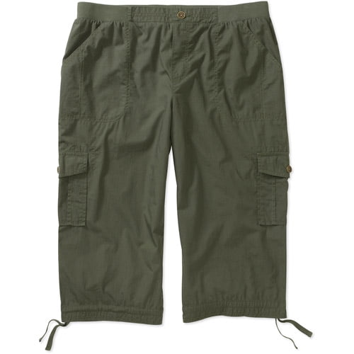 faded glory womens plus size cargo capr walmart com women s plus size cargo shorts