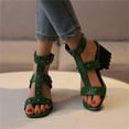 thumbnail image 2 of Vedolay Summer Sandals for Women 2023 Women's Flat Slides Sandals Comfortable Casual Summer Beach Shoes for Women,Green 7.5, 2 of 5