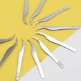 thumbnail image 6 of 5pcs Stainless Steel Tweezers Suitable for Eyebrow Splinters Removal Grooming Comfortable Grip, 6 of 8