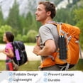 thumbnail image 7 of 2 Pcs Collapsible Water Bottles 16.67oz Silicone Travel Foldable Portable Water Bottle with Buckle Silicone Lightweight Reusable Leakproof for Camping Hiking Cycling Sport (blue purple), 7 of 7