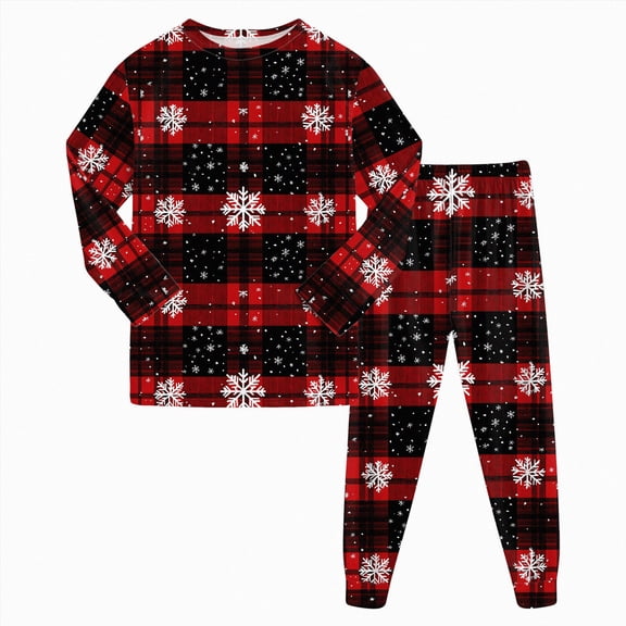 Xyant Toddler Christmas Pjs, Boys Girls 2-Piece Pajamas Set Kids Long Sleeve Cotton Stretch Breathable & Soft Snug Fit Sleepwear 4-5T