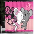 thumbnail image 4 of Ambesonne Kissing Shower Curtain, Mouse Couple and Star Art, 69"Wx70"L, Multicolor, 4 of 5