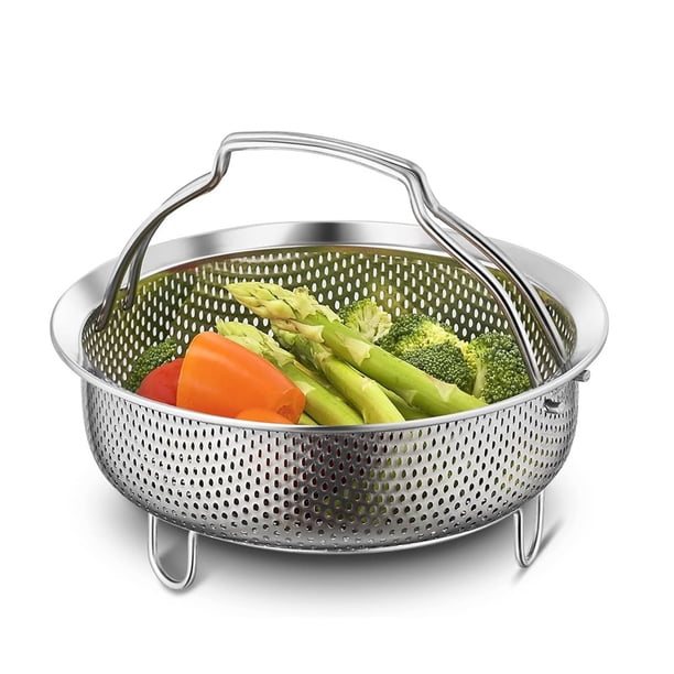 Cesta para Cocinar Al Vapor Instantánea con Asas, Colador Perforado, Cesta de Secado para Frutas y Verduras, 14 cm