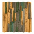 thumbnail image 2 of Ambesonne Rustic Shower Curtain, Grunge Barn Door Farm Art, 69"Wx75"L, Green Brown, 2 of 4