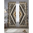 thumbnail image 2 of Boho Grey Black Sheer Curtains 96 Inch Length 2 Panels Set for Living Room/Bedroom, Geometric Ethnic Southwestern Semi Curtain Sheers Drapes Rod Pocket Curtains Window Treatment Set 52''x96''x2, 2 of 7